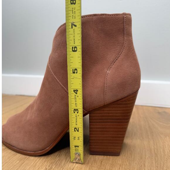 NEW Joie Diya Open Toe High Heel Zippered Bootie in Cognac Brown Leather - Picture 5 of 12